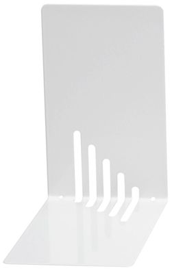 Maul 35010 02 Buchstützen aus Metall schmal 85 x 140 x 140 mm weiß Pack mit 2