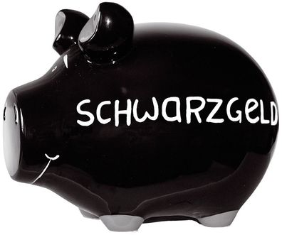 KCG 101053 Spardose Schwein "Schwarzgeld" - Keramik, schwarz, mittel