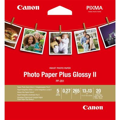 Canon 2311B060 Canon PP-201 13x13 cm 20 Blatt Photo Paper Plus Glossy II 265 g