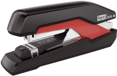 Rapid 5000547 Heftgerät Supreme SO30 - Metall, 30 Blatt, schwarz/rot