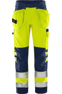 Fristads High Vis Green Handwerkerhose Kl. 2 2641 GPLU Warnschutz-Gelb/Marine