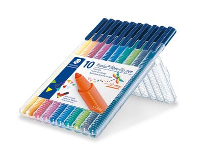 Staedtler® 323 SB10 Fasermaler triplus® color 323 - ca. 1,0 mm, Box, 10 Farben