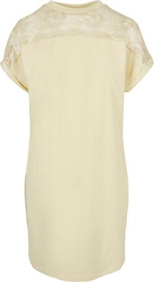 Urban Classics Damen Ladies Lace Tee Dress Softyellow