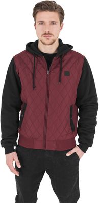 Urban Classics Leichte Jacke Hooded Diamond Quilt Nylon Jacket Burgundy/Black