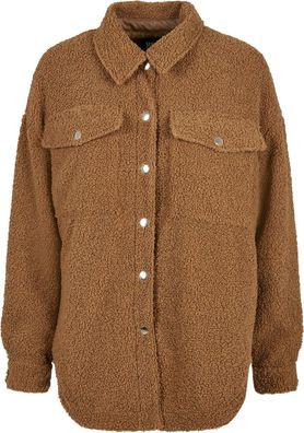 Urban Classics Damen Ladies Sherpa Overshirt Midground