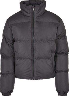 Urban Classics Damen Ladies Short Peached Puffer Jacket Black