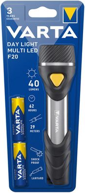 Varta 16632 101 421 Taschenlampe LED Day Light Multi F20 - schwarz/silber