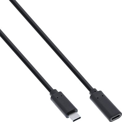 InLine® 35771 USB 3.2 Kabel, USB Typ-C Verlängerung Stecker/Buchse, schwarz, 1m