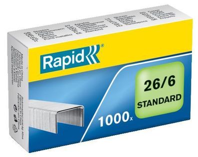 Rapid® 24861300 Heftklammern 26/6 Standard, verzinkt, 1000 Stück