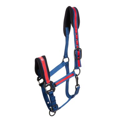 Kieffer - Supreme Nylon-Halfter für Pferde - blau/rot - Vollblut