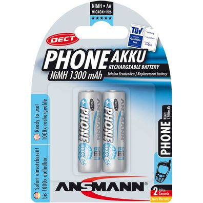 Ansmann 5030802 1x2 Ansmann maxE NiMH Akku Mignon AA 1300 mAh DECT PHONE