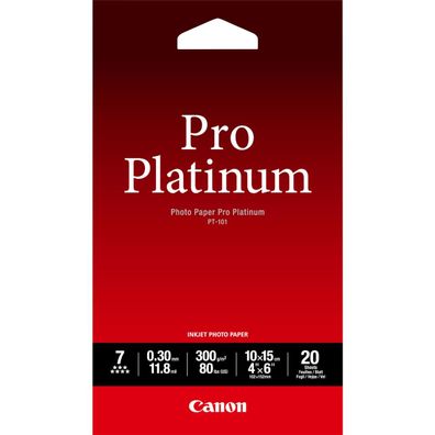 Canon 2768B013 Canon PT-101 10x15 cm, 20 Blatt Photo Paper Pro Platinum 300 g