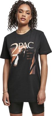 Mister Tee Damen T-Shirt Ladies Tupac Me Against The World Cover Tee Black