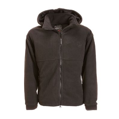 BMS Fleece Windsmoother Kapuzen-Jacke Schwarz