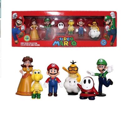 6 Stück Super Mario Bros Actionfiguren Spielzeug Ornament Dekor