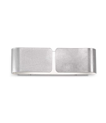 Ideal Lux CLIP AP2 SMALL Wandleuchte mit E27 Fasssungen Struktur Silber zeitloses