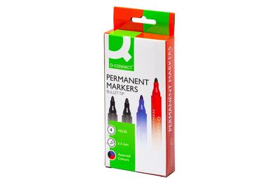 Q-Connect® KF26088 Permanentmarker - ca. 2 - 3 mm, 4-er Pack