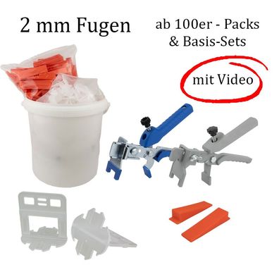 Nivelliersystem 2 mm Fugenbreite! Für eine Fliesenstärke von 3-12mm geeignet!