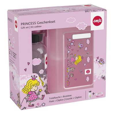 Emsa 518137 Kinder Set Trinkflasche 0,4l Brotdose Prinzessin 518137