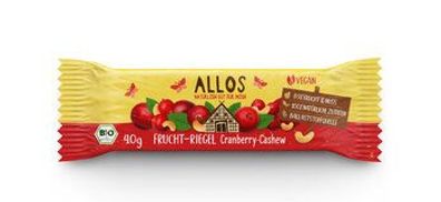 Allos 6x Frucht-Riegel Cranberry Cashew 40g