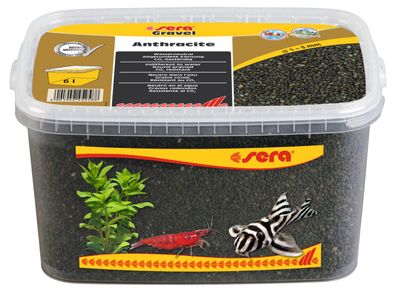 Sera Gravel Natural Anthracite 1-3mm 6 Liter Bodengrund