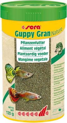 Sera Guppy Gran Nature 250ml Futter feines Granulat für Lebendgebärende Guppy usw