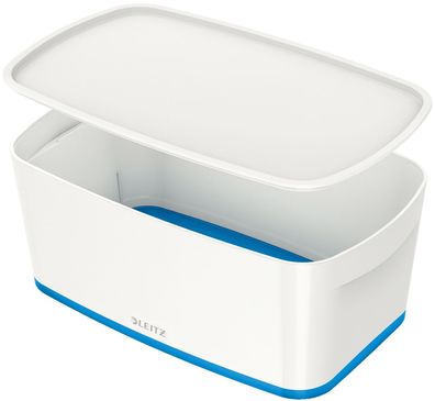 Leitz 5229-10-36 5229 Aufbewahrungsbox MyBox Klein - A5, mit Deckel, ABS, weiß/blau