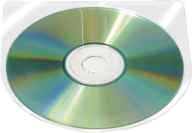 Q-Connect® KF27030 CD/DVD-Hüllen selbstklebend - ohne Lasche, transparent, 10 Stück