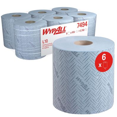 Wypall® 7494 Wischtuch L10 RCS Großrolle - 1-lagig, blau, 1 Rollen x 630 Tücher