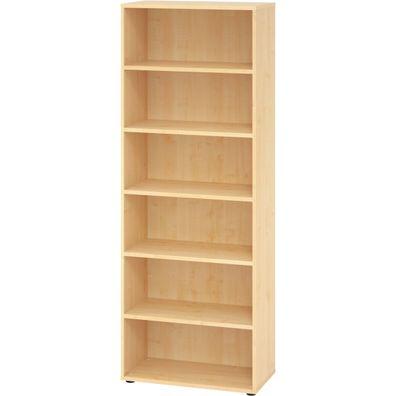 bümö Regal Ahorn, Standregal aus Holz für 6 Ordnerhöhen - Bücherregal 80 cm breit, Ak