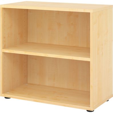 bümö Regal Ahorn, Standregal aus Holz für 2 Ordnerhöhen - Bücherregal klein 80 cm bre