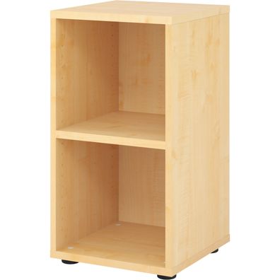 bümö Regal Ahorn, Standregal aus Holz für 2 Ordnerhöhen - Bücherregal klein 40 cm sch