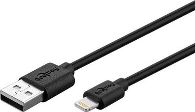 Goobay 63523 Lightning USB Lade- und Synchronisationskabel, 1 m, Schwarz