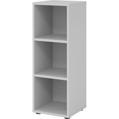 bümö Regal grau, Standregal aus Holz für 3 Ordnerhöhen - Bücherregal klein 40 cm schm