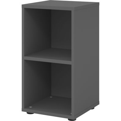 bümö Regal graphit, Standregal aus Holz für 2 Ordnerhöhen - Bücherregal klein 40 cm s