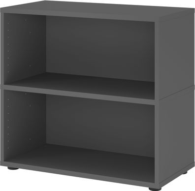 bümö flexi Regal mit werkzeuglosem Schnellaufbausystem, Dekor: graphit - Modulares Ak