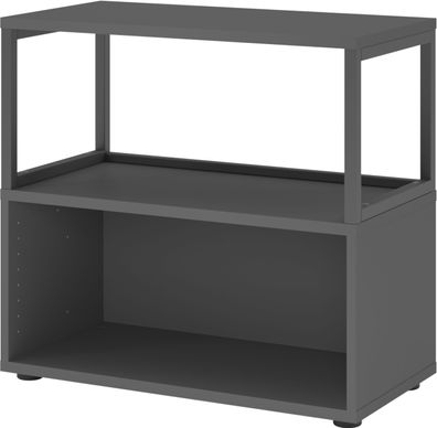 bümö flexi Regal mit werkzeuglosem Schnellaufbausystem, Dekor: graphit - Modulares Ak