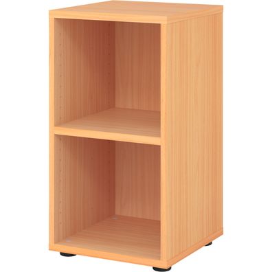 bümö Regal Buche, Standregal aus Holz für 2 Ordnerhöhen - Bücherregal klein 40 cm sch