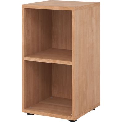 bümö Regal Nussbaum, Standregal aus Holz für 2 Ordnerhöhen - Bücherregal klein 40 cm