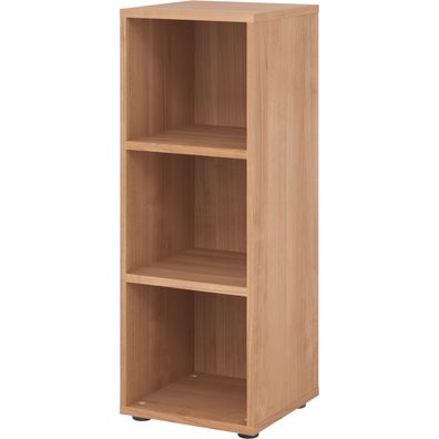 bümö Regal Nussbaum, Standregal aus Holz für 3 Ordnerhöhen - Bücherregal klein 40 cm