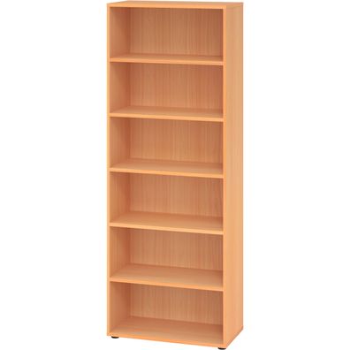 bümö Regal Buche, Standregal aus Holz für 6 Ordnerhöhen - Bücherregal 80 cm breit, Ak