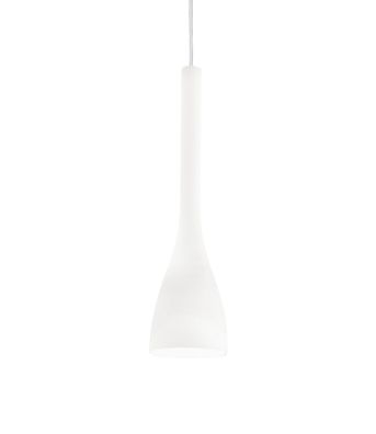 Ideal Lux FLUT SP1 SMALL Pendelleuchte mit E27 Fassung Lampenschirm Weiß Kabelläng