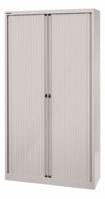 BISLEY Rollladenschrank mit Schloss in lichtgrau Schrank aus Metall Rollladen aus Kun