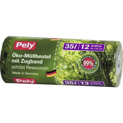 Pely 914056 12er Bio-Müllbeutel Öko-Müllbeutel 35,0 l