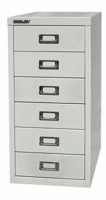 Bisley Multidrawer Schubladenschrank aus Metall mit 6 Schubladen DIN A4 ohne Sockel