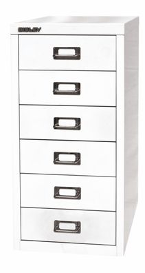 Bisley Multidrawer Schubladenschrank aus Metall mit 6 Schubladen DIN A4 ohne Sockel