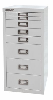 Bisley Multidrawer Schubladenschrank aus Metall mit 8 Schubladen DIN A4 ohne Sockel