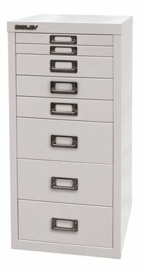 Bisley Multidrawer Schubladenschrank aus Metall mit 8 Schubladen DIN A4 ohne Sockel