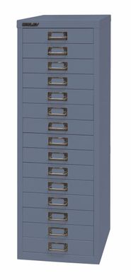 Bisley Multidrawer Schubladenschrank aus Metall mit 15 Schubladen DIN A4 ohne Sockel