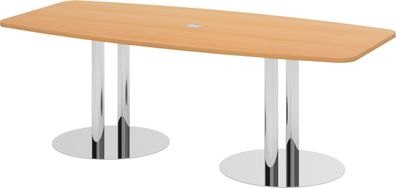 bümö Konferenztisch oval 220x103 cm großer Besprechungstisch in Buche, Besprechungsti